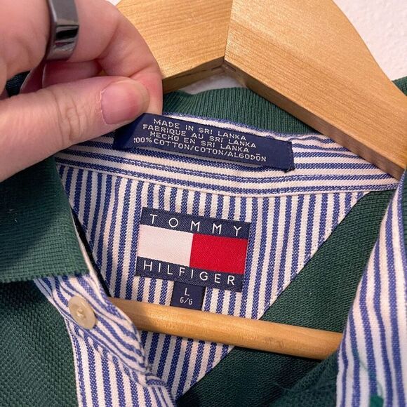 Vintage Tommy Hilfiger Green Polo L - Picture 2 of 7